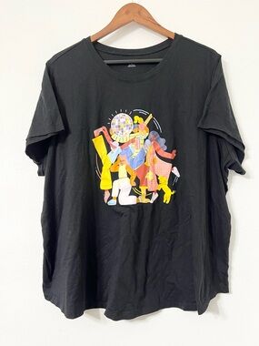 Old Navy Black Graphic Tee Women 4X Plus Party Disco Shirt